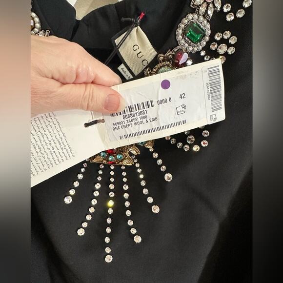 Gucci black wool-crepe gown-damaged - Picture 14 of 16